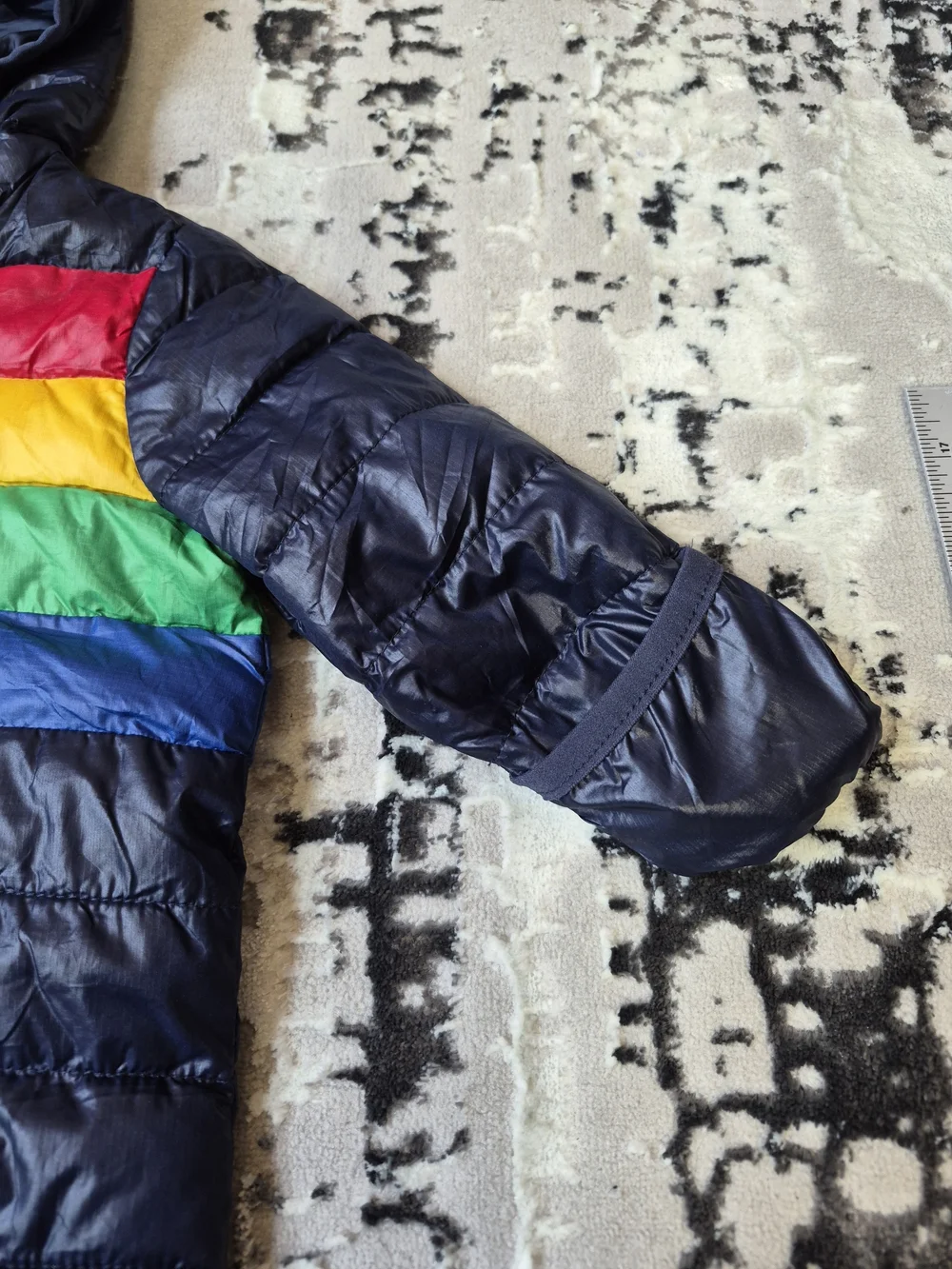 Primary Baby Lightweight Puffer Suit snowsuit Navy / Bold Rainbow 0-6 m